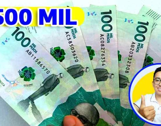la imagen tiene las palabras bono de $500 mil con cinco billetes de denominación de cien mil pesos colombianos el logo de la cara de Wintor ABC