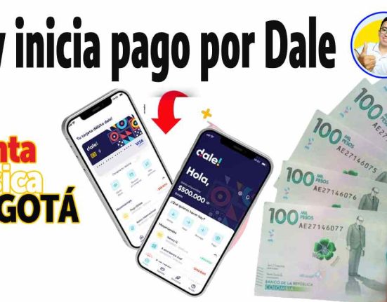 esta imagen contiene las palabras hoy inicia pago por dale el logo con la cara de Wintor ABC cinco billetes de cien mil pesos colombianos y el dedo pulgar que los sostiene la foto de dos caras frontales de celular con informacion de la una flecha que los señala billetera digital dale las palabras renta básica Bogotá