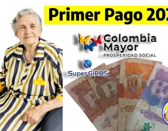 imagen de una mujer de edad adulta, los logotipos de colombia mayor, supergiros y Wintor ABC, ochenta mil pesos colombianos