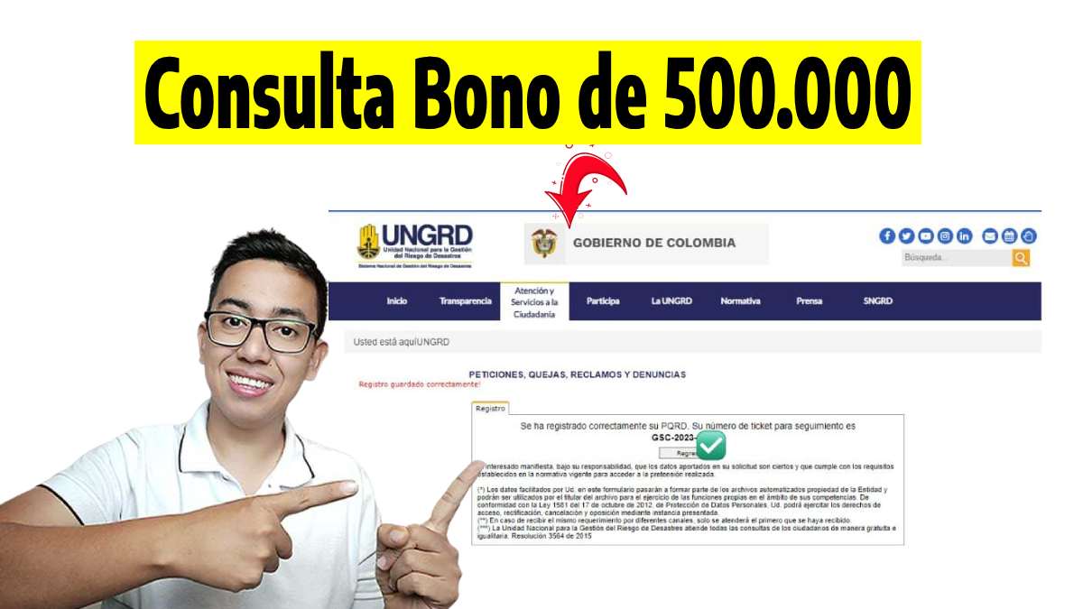 Consulta bono de 500.000 imagen de Wintor ABC, capture de la pagina UNGRD