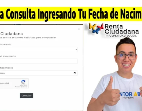 Imagen del nuevo, formulario de la página de Renta Ciudadana y la foto de Wintor ABC con felicidad con las manos empuñadas y los dedos arriba.