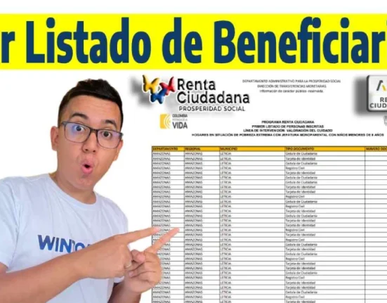 Imagen con capture de listado de beneficiarios publicado por Prosperidad Social, la foto de Wintor ABC asombrado señalando, los logotipos Renta Ciudadana y ABC de la misma.