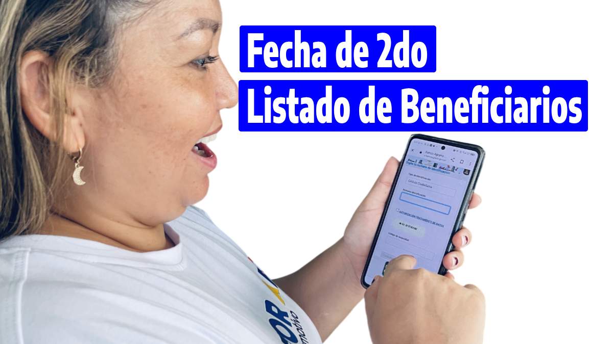 Fecha de 2do listado de beneficiarios, imagen de Jully Torres de el equipo de trabajo de Wintor ABC con cara de asombro mirando el celular que muestra el formulario de consulta de el Banco Agrario de Colombia.