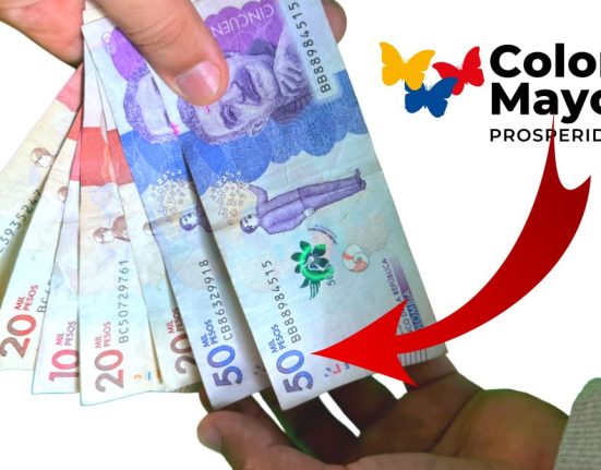 Imagen con dinero en pesos colombianos, de Colombia mayor Fecha del 5º Ciclo de Pagos