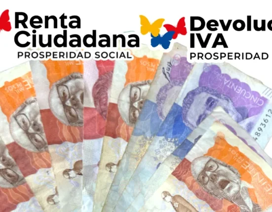 Contiene dinero colombianos y logo de la RC y del IVA