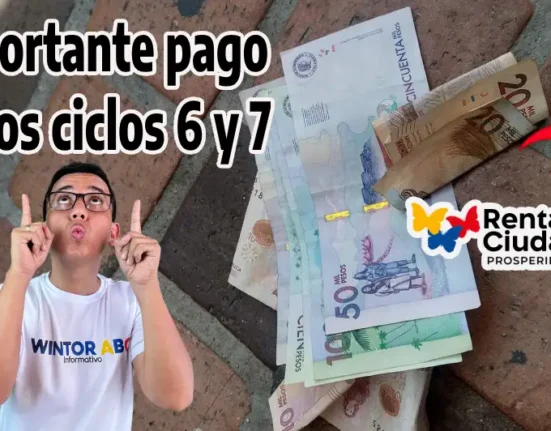 Imagen de dinero y wintor ABC, con el titulo importante pago de los ciclos 6 y 7 de Renta Ciudadana