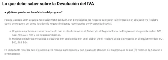 Hogares beneficiarios en 2025